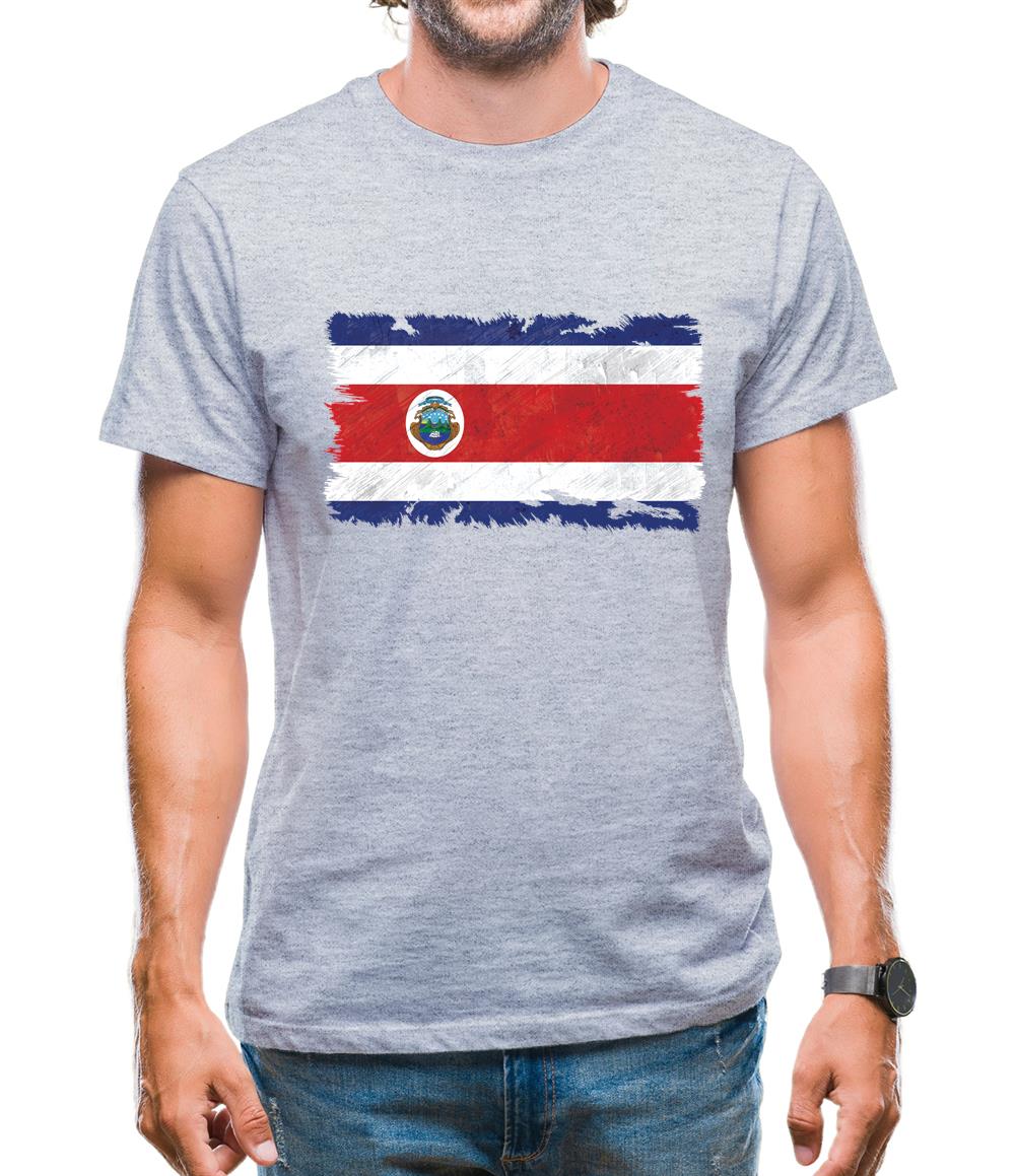 Costa Rica Grunge Style Flag Mens T-Shirt