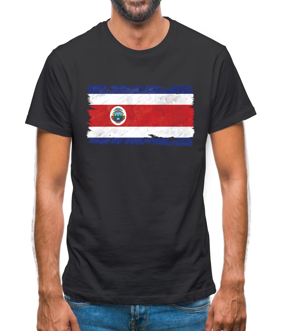 Costa Rica Grunge Style Flag Mens T-Shirt