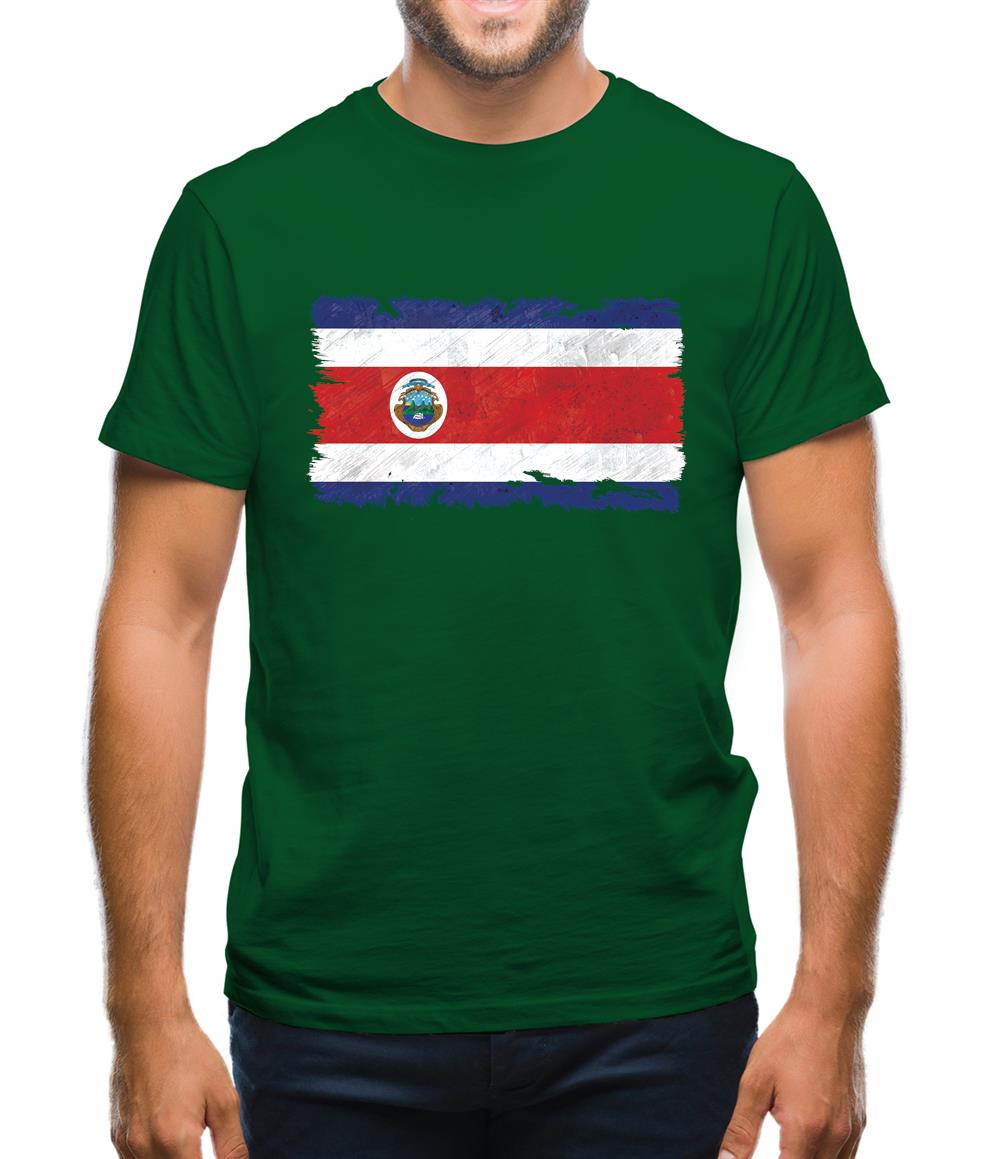 Costa Rica Grunge Style Flag Mens T-Shirt