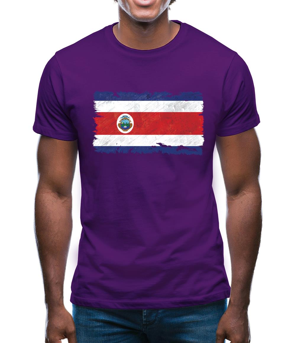 Costa Rica Grunge Style Flag Mens T-Shirt