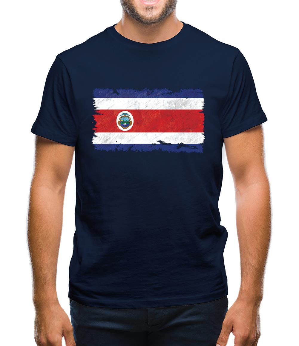Costa Rica Grunge Style Flag Mens T-Shirt