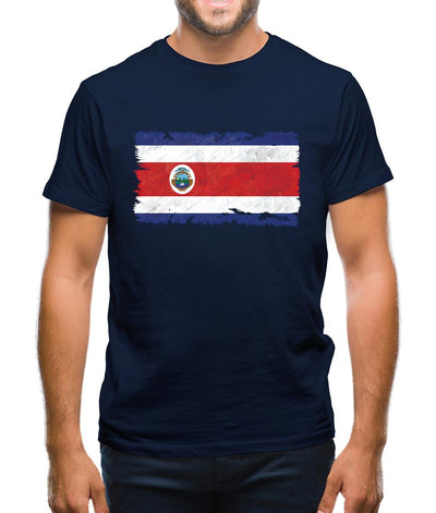 Costa Rica Grunge Style Flag Mens T-Shirt