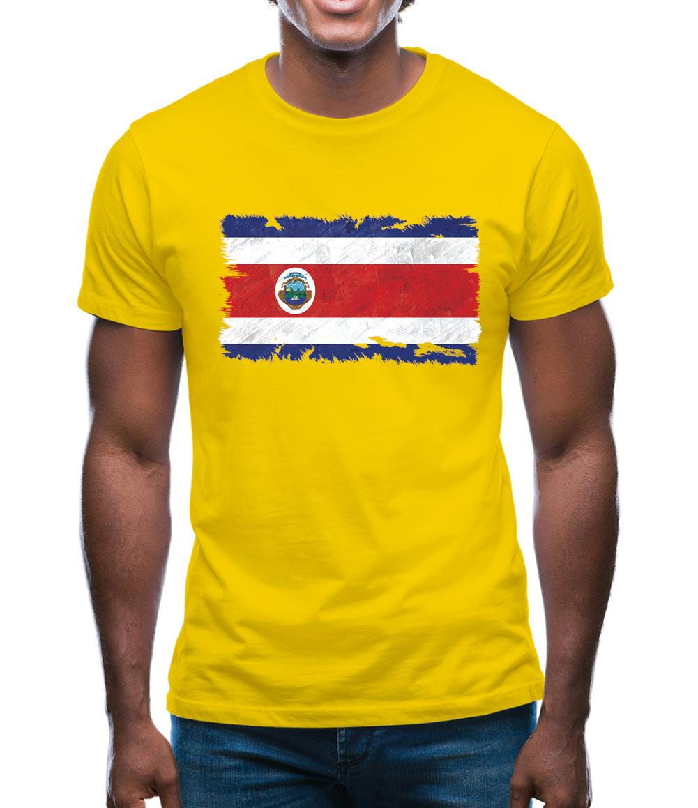 Costa Rica Grunge Style Flag Mens T-Shirt