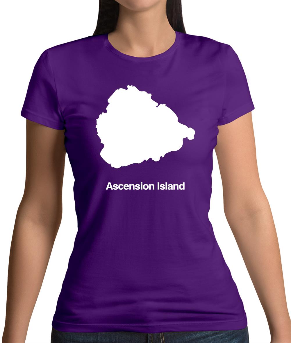 Ascension Island Silhouette Womens T-Shirt