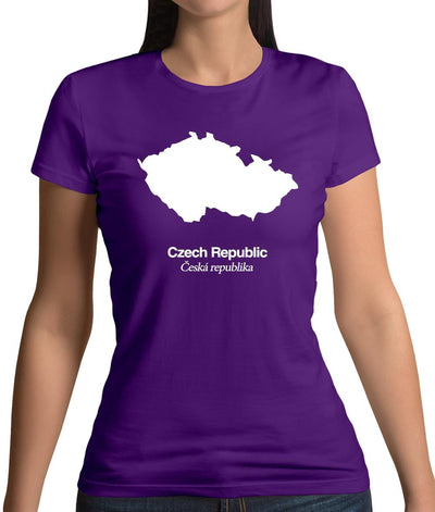 Czech Republic Silhouette Womens T-Shirt