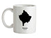 Kosovo Silhouette Ceramic Mug