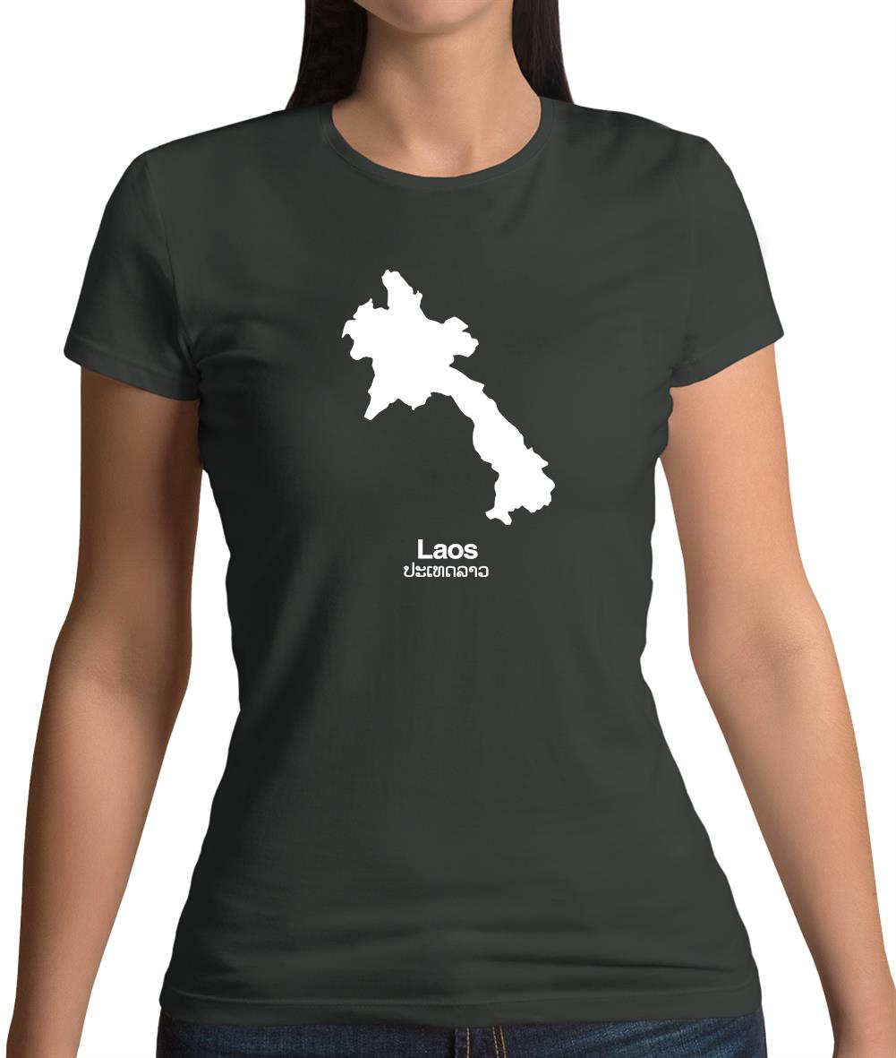 Laos Silhouette Womens T-Shirt