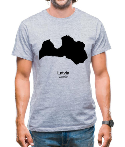 Latvia Silhouette Mens T-Shirt