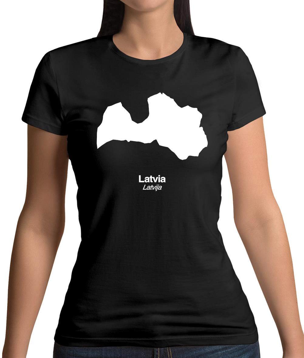Latvia Silhouette Womens T-Shirt