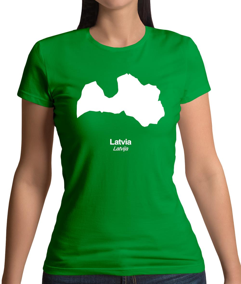 Latvia Silhouette Womens T-Shirt