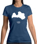Latvia Silhouette Womens T-Shirt