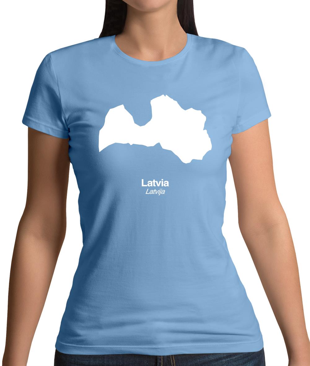 Latvia Silhouette Womens T-Shirt
