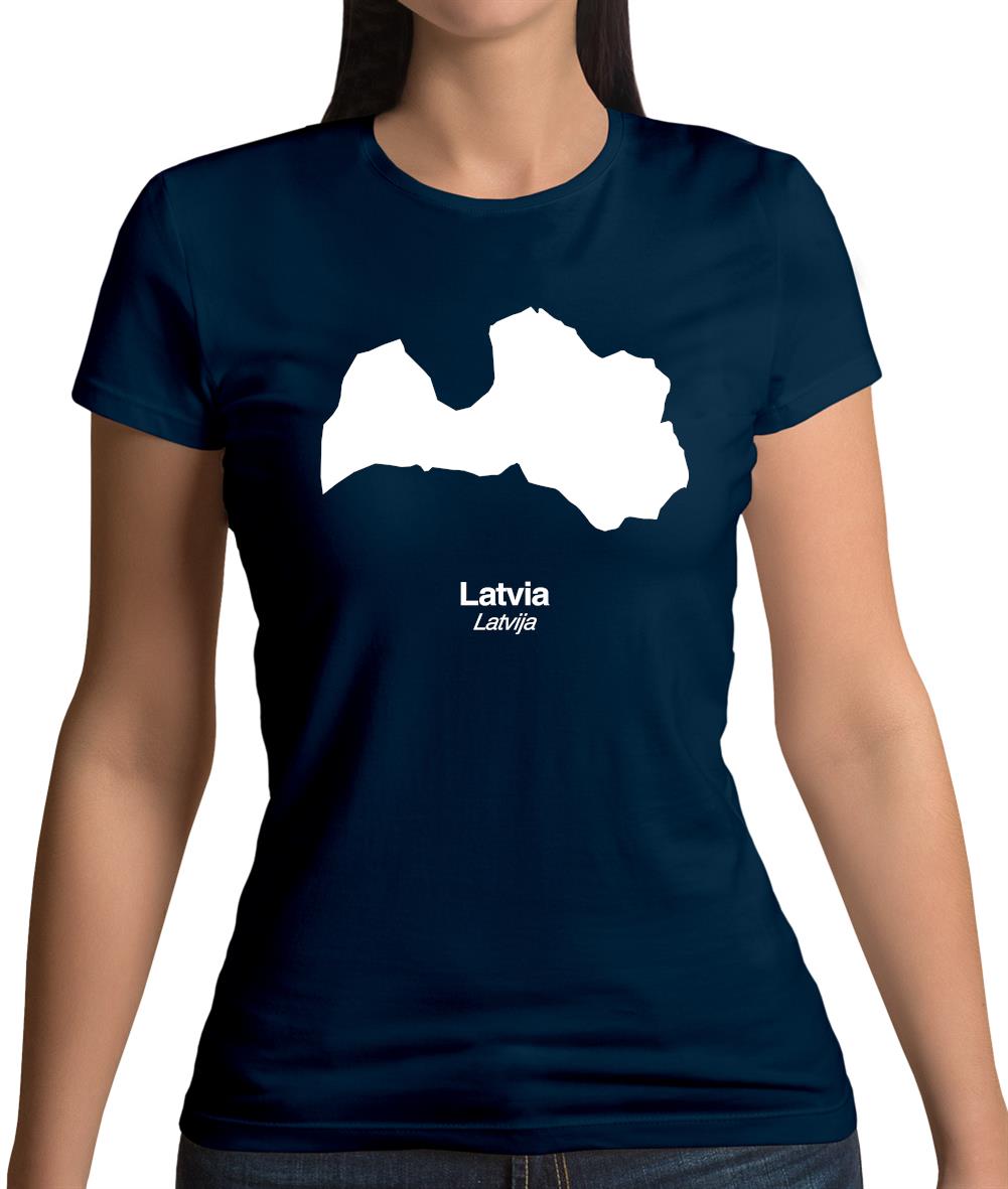 Latvia Silhouette Womens T-Shirt