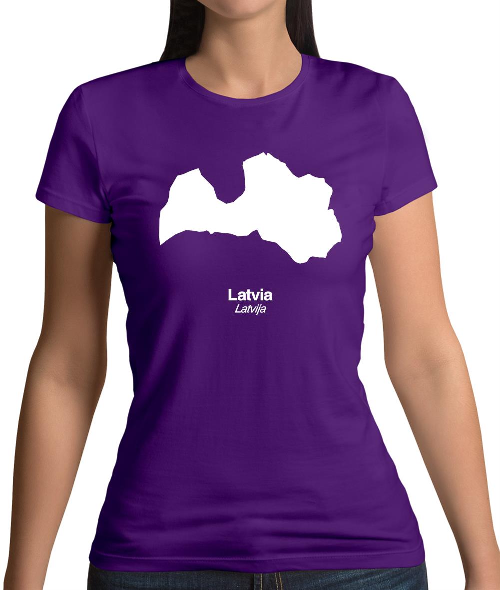 Latvia Silhouette Womens T-Shirt