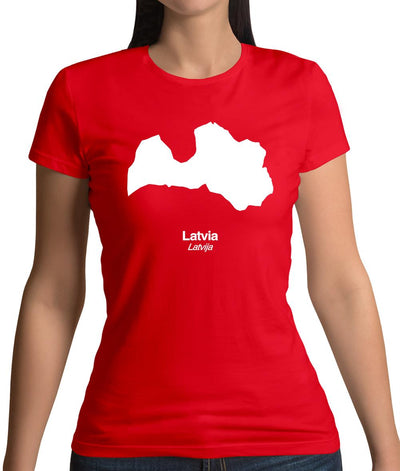 Latvia Silhouette Womens T-Shirt