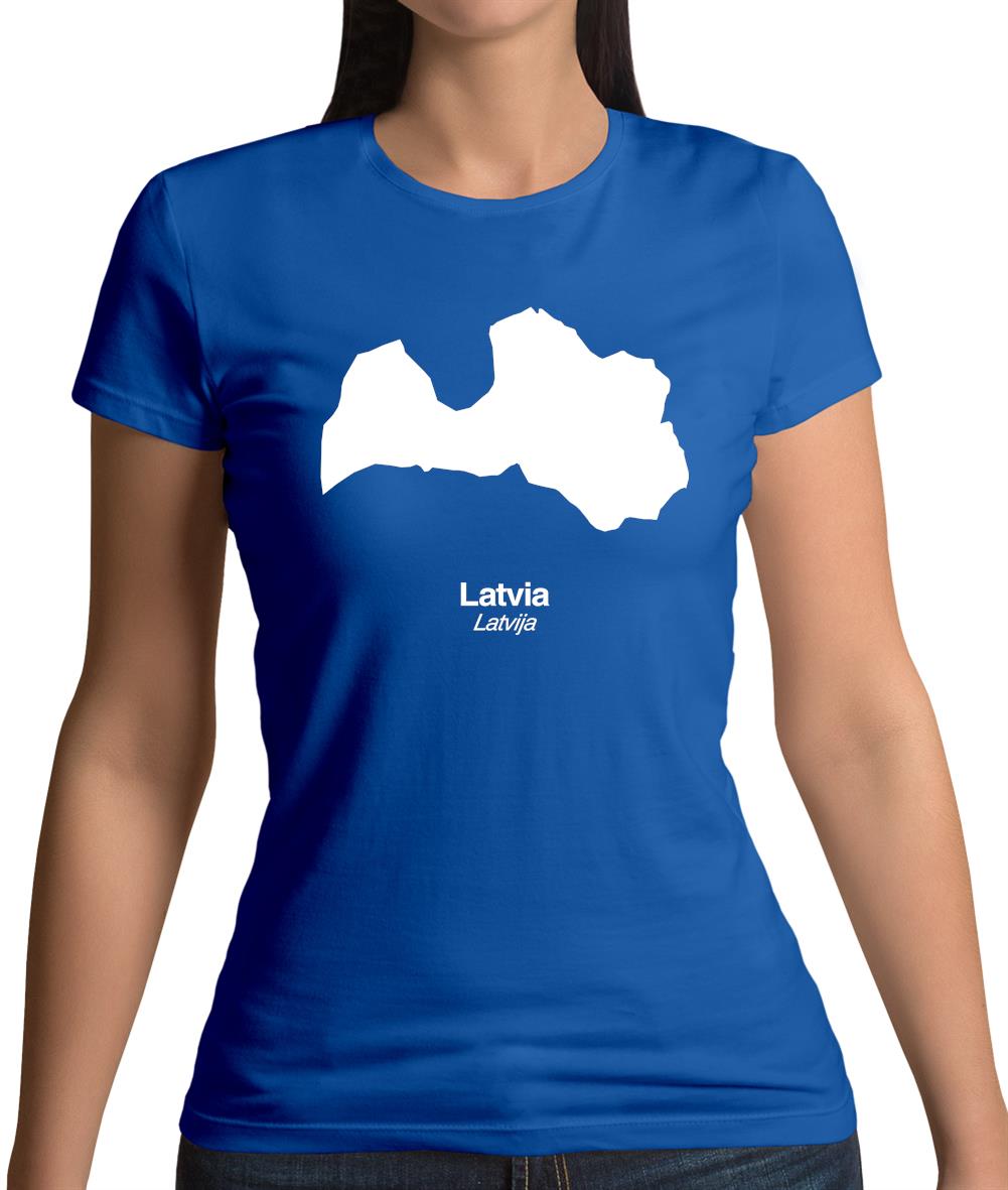 Latvia Silhouette Womens T-Shirt