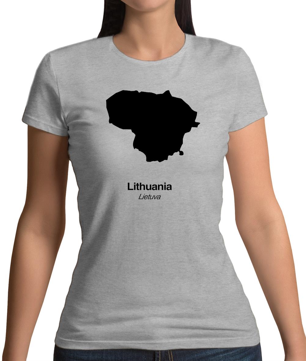 Lithuania Silhouette Womens T-Shirt