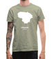 Lithuania Silhouette Mens T-Shirt