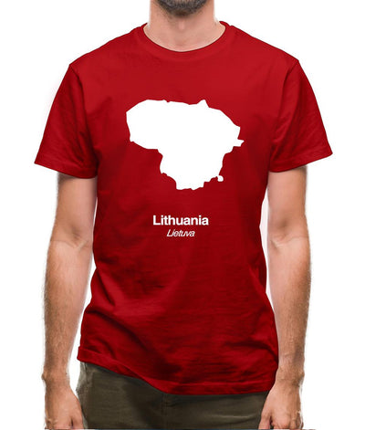 Lithuania Silhouette Mens T-Shirt