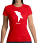 Moldova Silhouette Womens T-Shirt