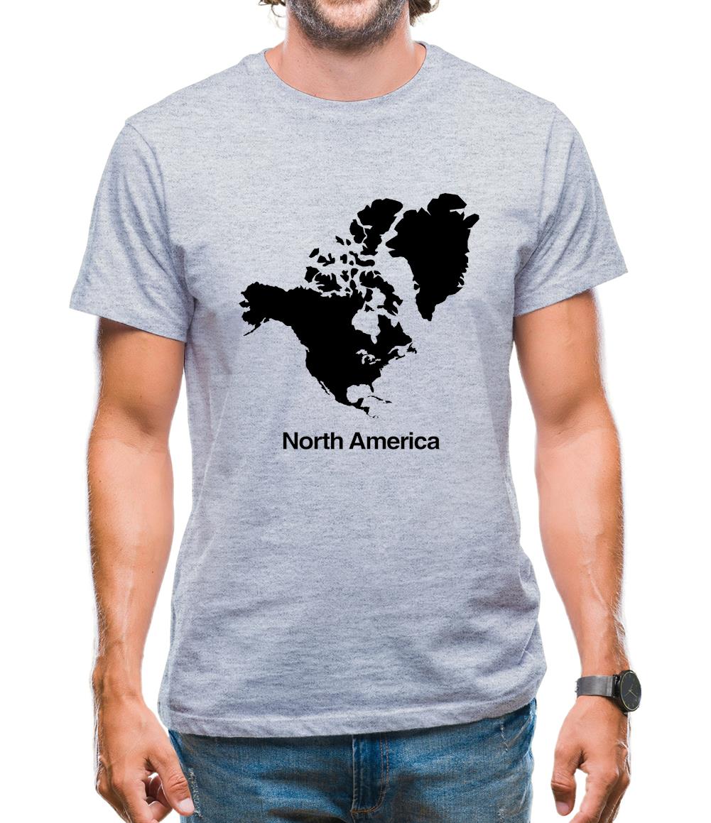 North America Silhouette Mens T-Shirt