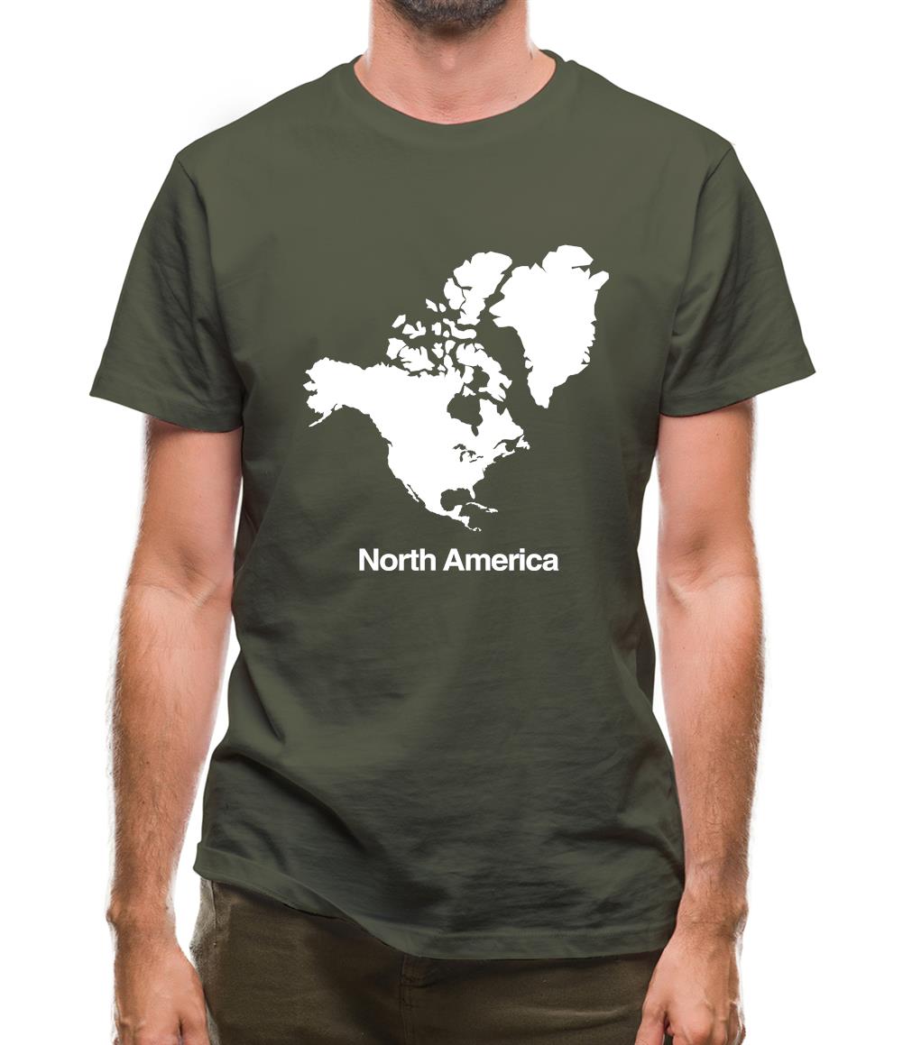 North America Silhouette Mens T-Shirt