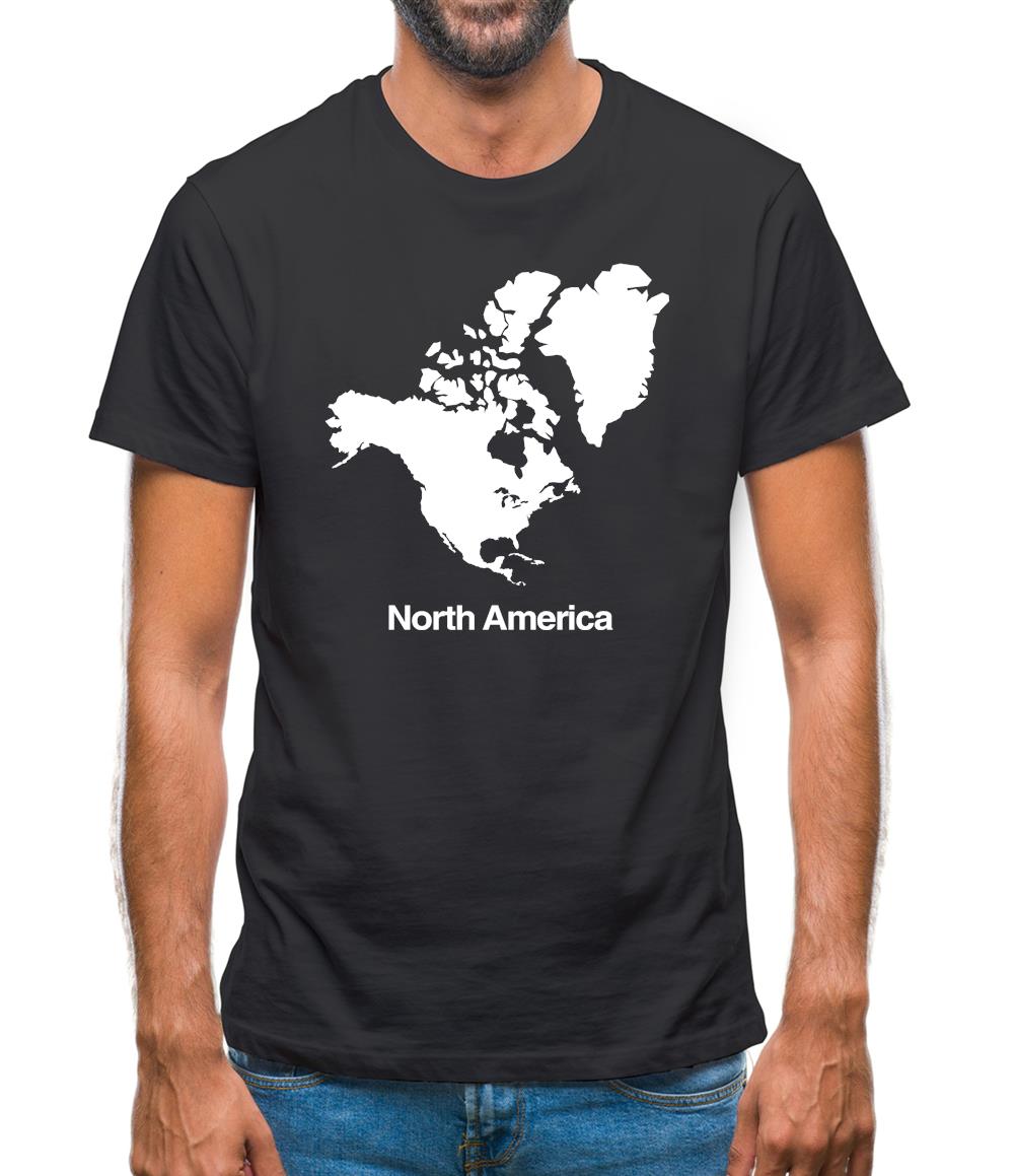 North America Silhouette Mens T-Shirt