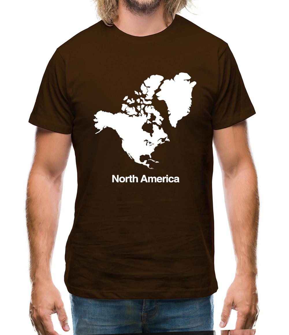 North America Silhouette Mens T-Shirt