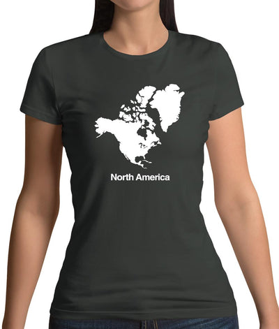 North America Silhouette Womens T-Shirt