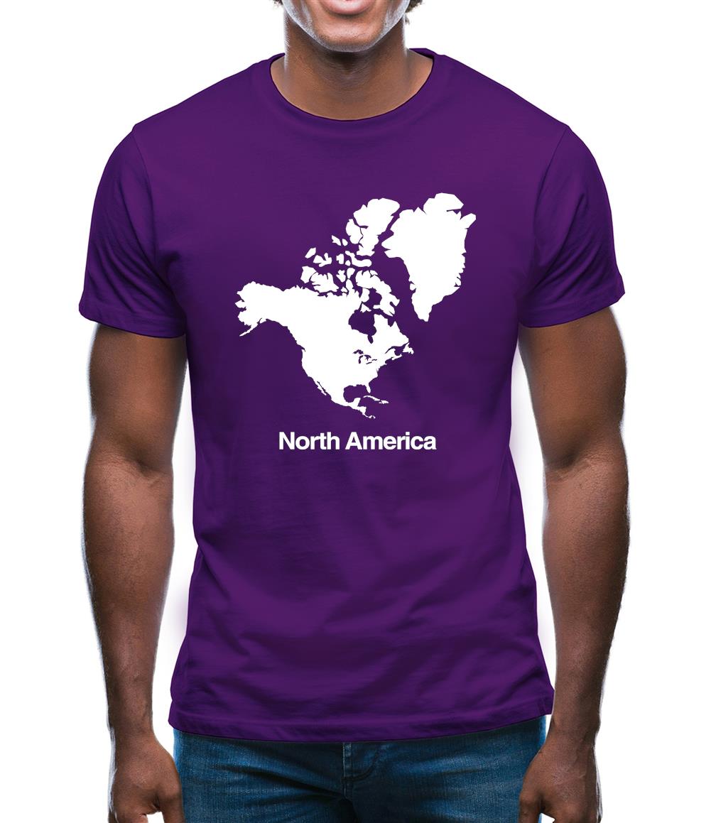 North America Silhouette Mens T-Shirt