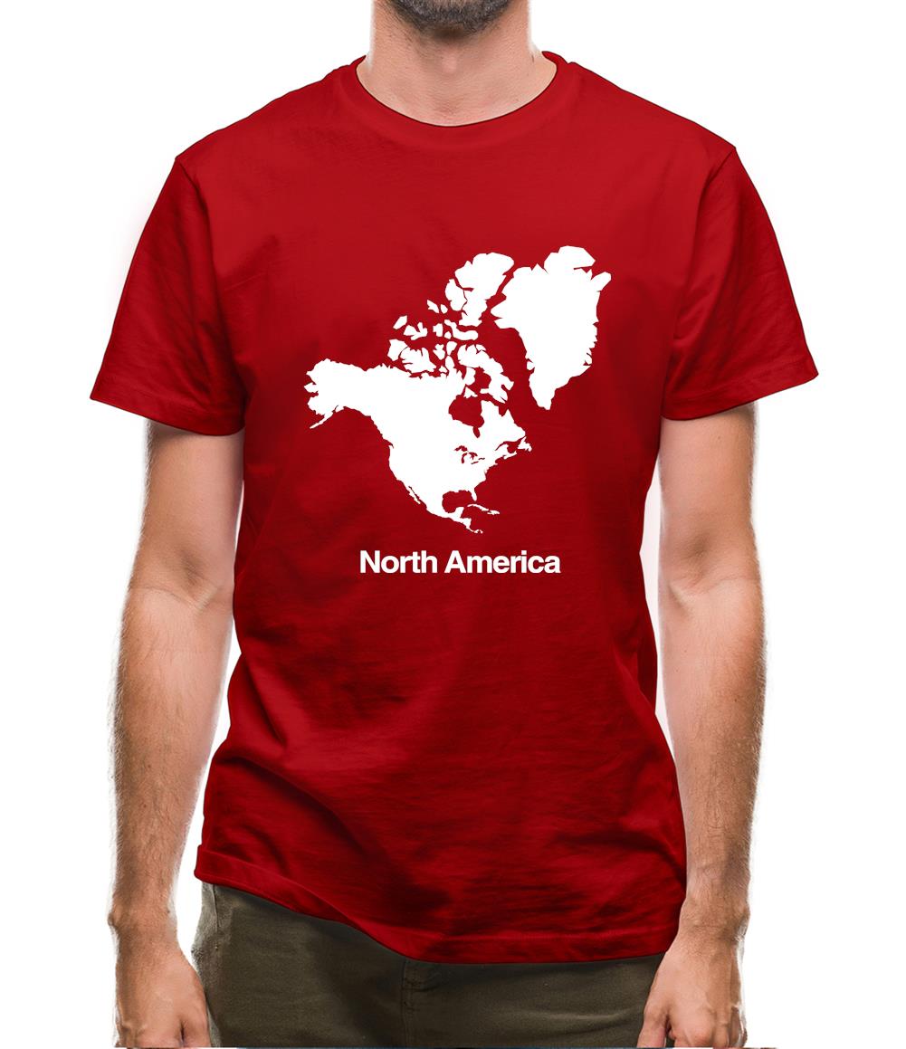 North America Silhouette Mens T-Shirt