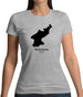 North Korea Silhouette Womens T-Shirt