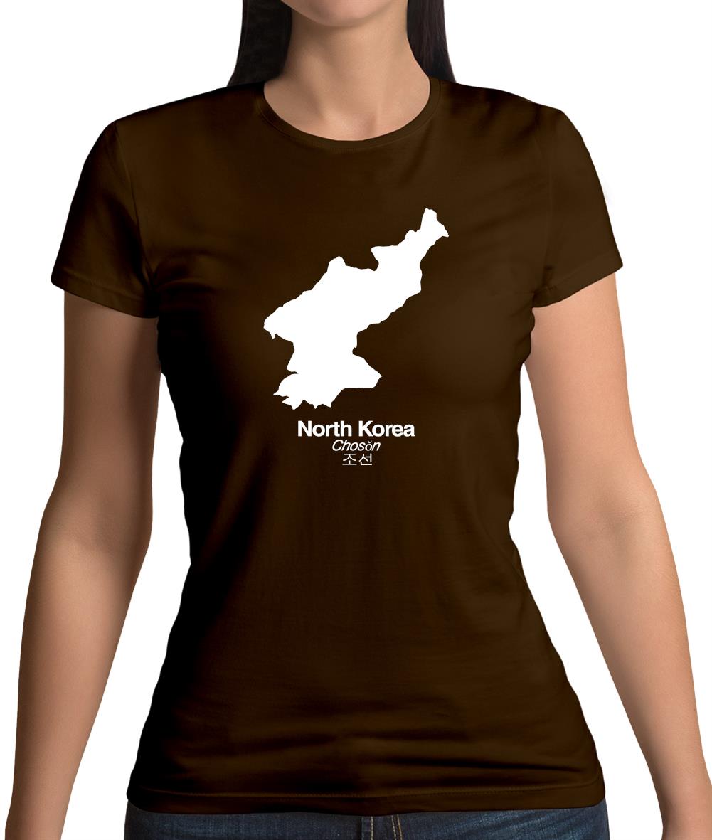 North Korea Silhouette Womens T-Shirt