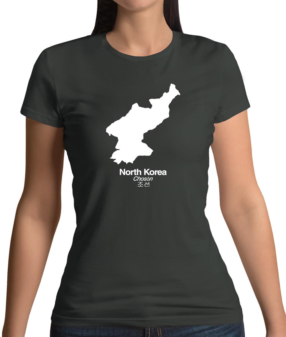 North Korea Silhouette Womens T-Shirt
