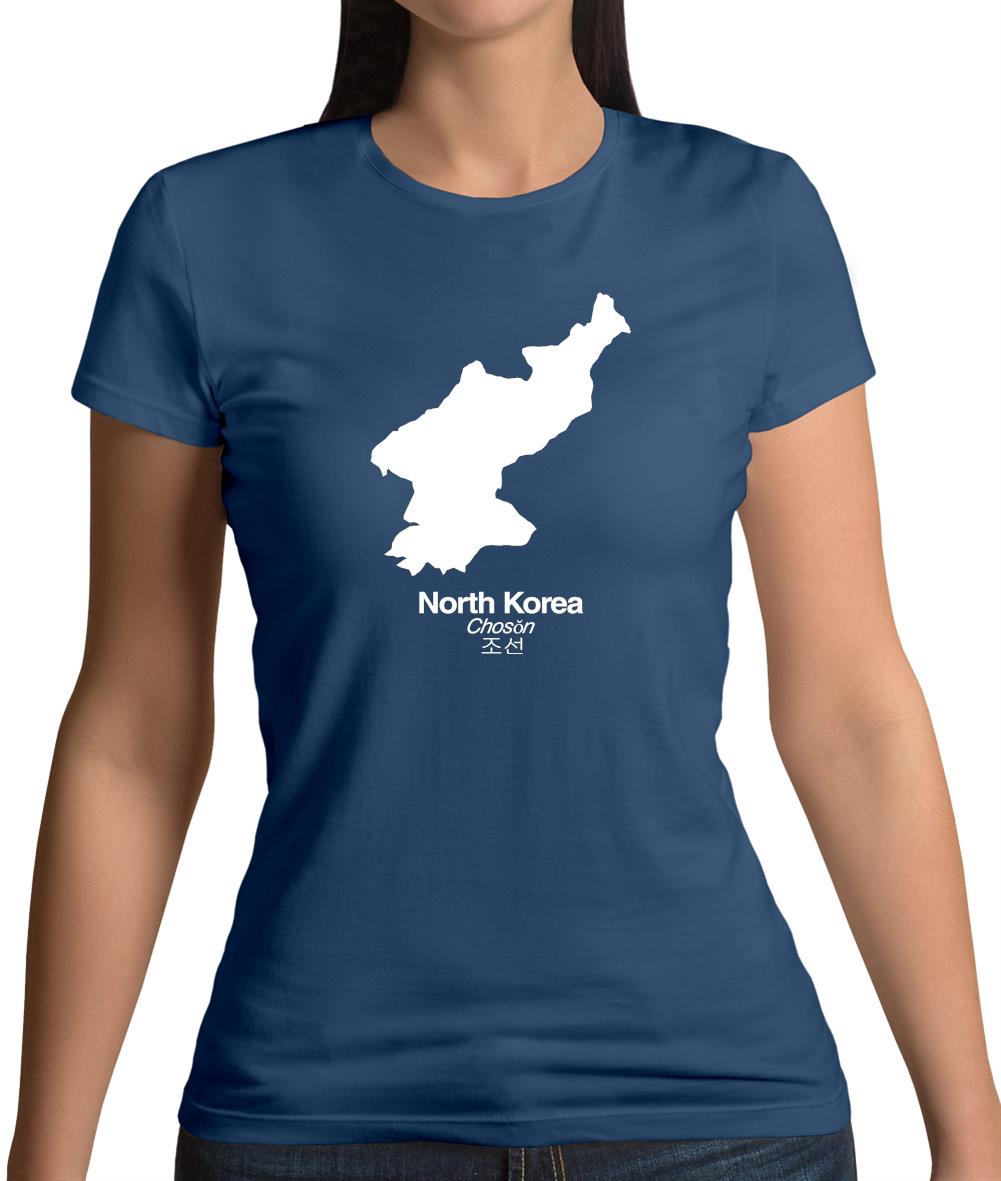 North Korea Silhouette Womens T-Shirt
