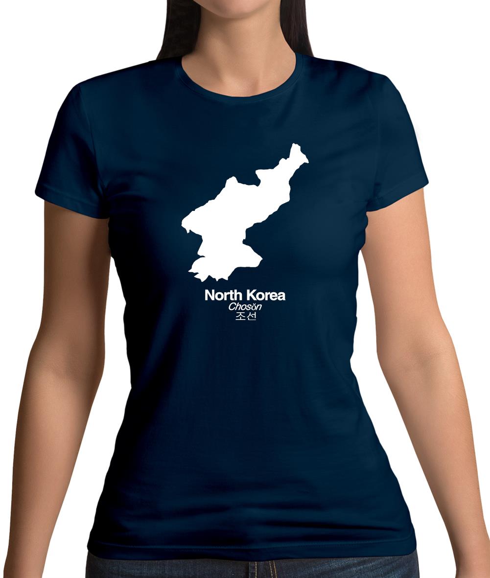 North Korea Silhouette Womens T-Shirt