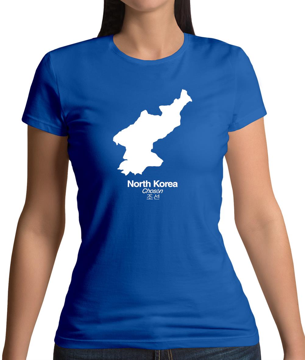 North Korea Silhouette Womens T-Shirt