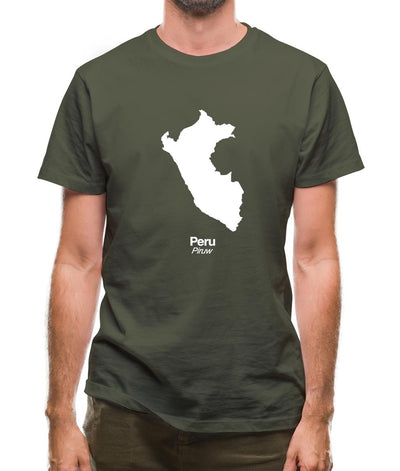 Peru Silhouette Mens T-Shirt