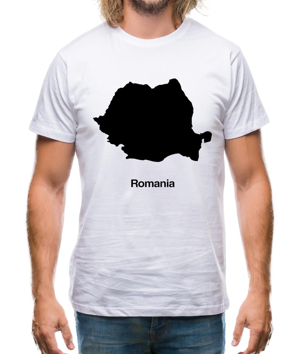 Romania Silhouette Mens T-Shirt