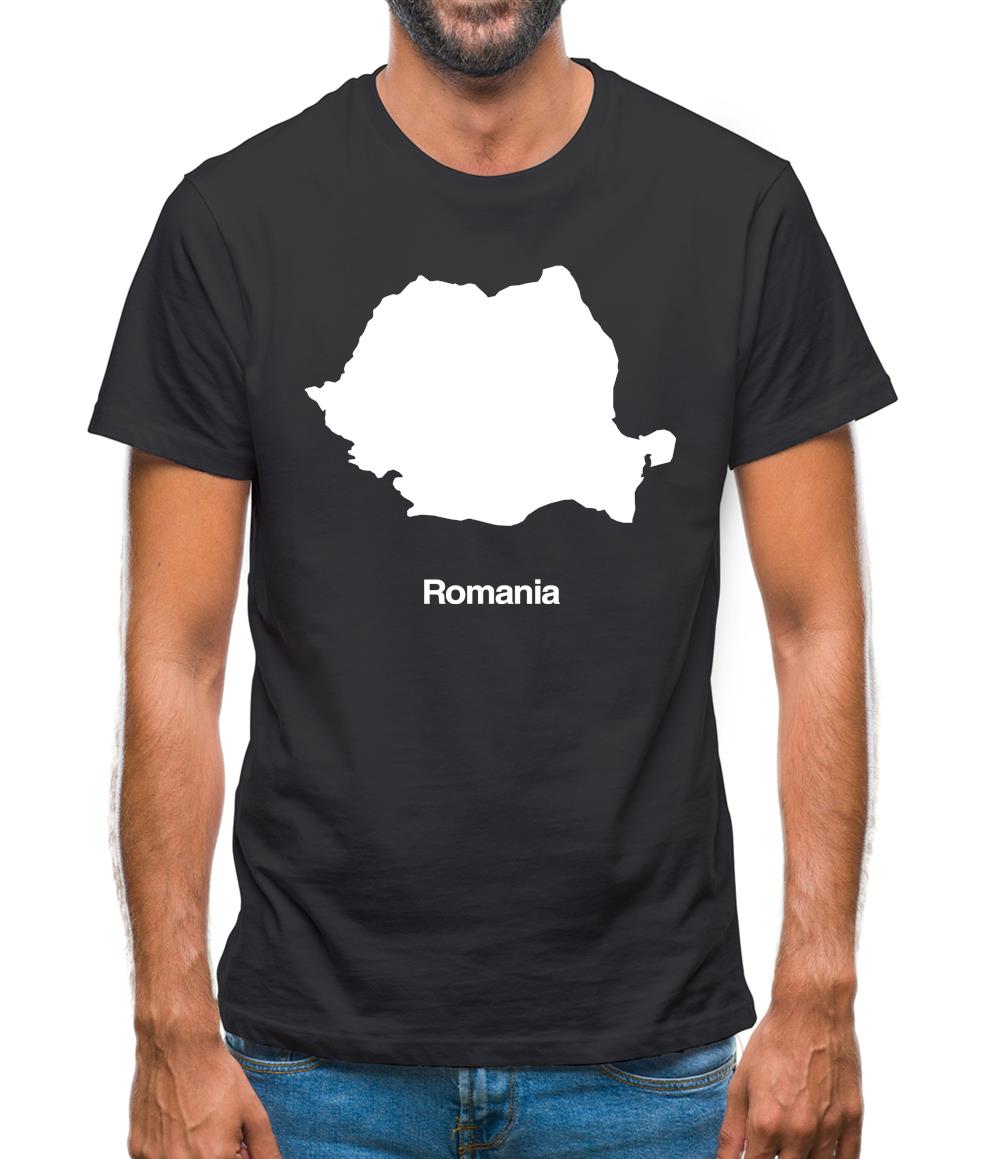 Romania Silhouette Mens T-Shirt