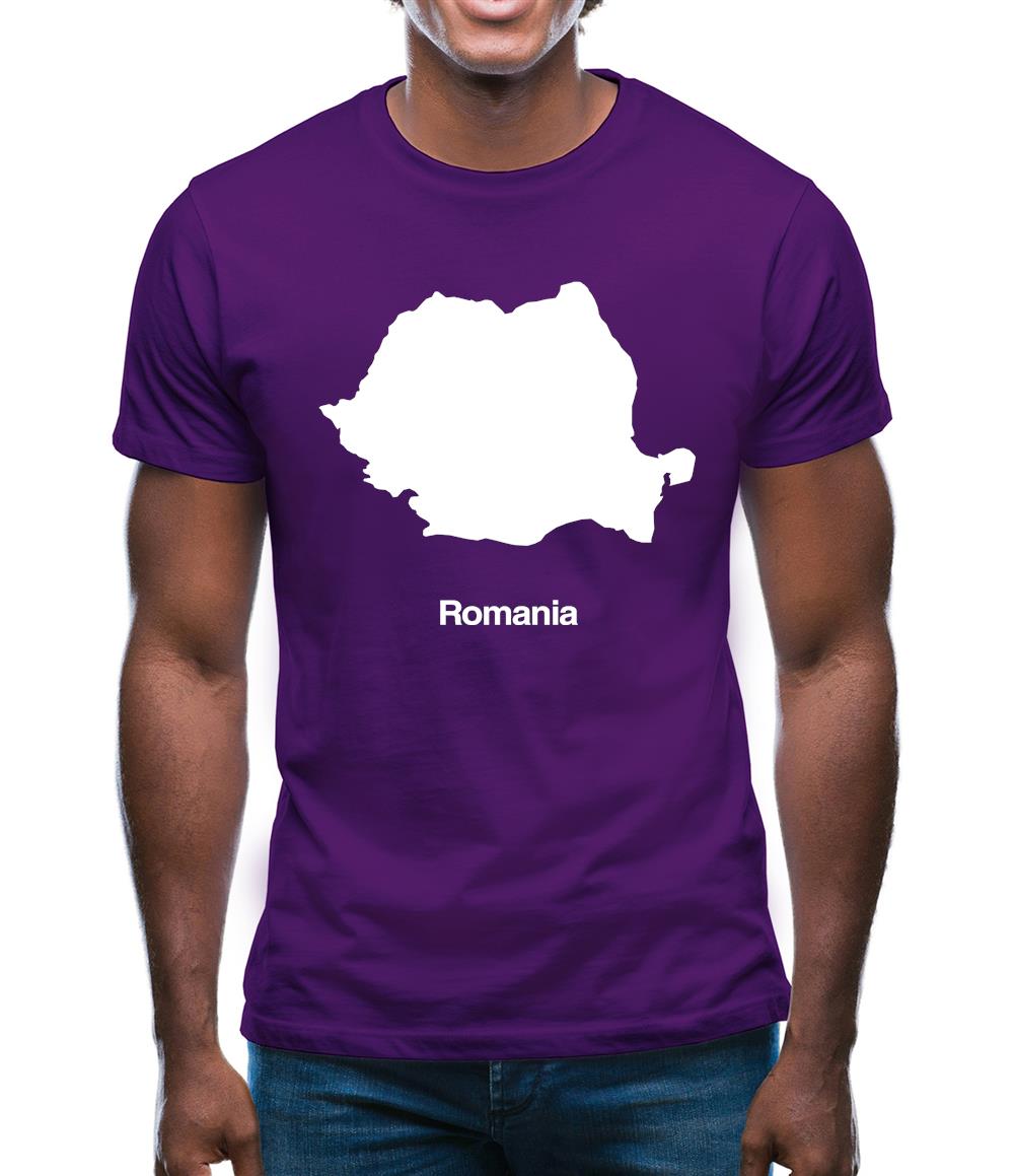 Romania Silhouette Mens T-Shirt