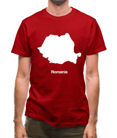 Romania Silhouette Mens T-Shirt