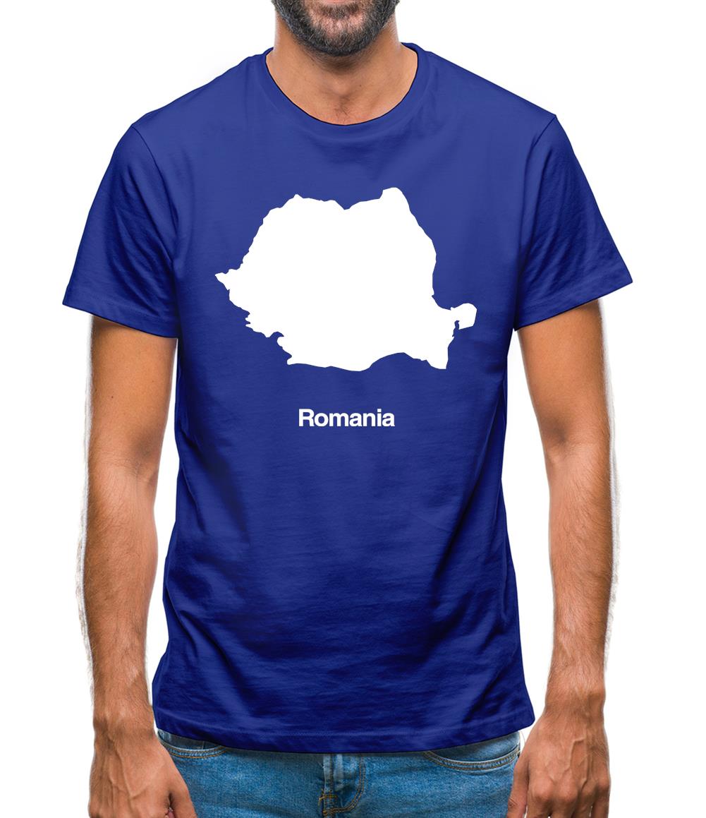 Romania Silhouette Mens T-Shirt