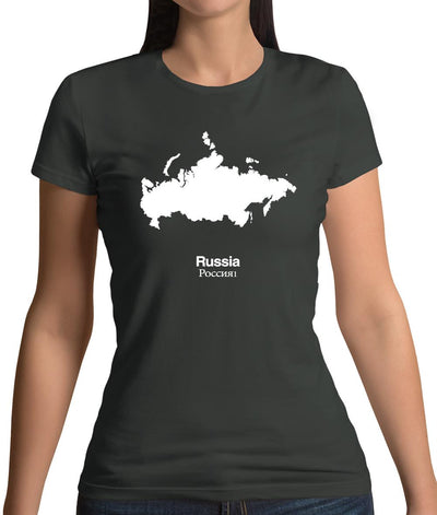 Russia Silhouette Womens T-Shirt