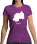 Rwanda Silhouette Womens T-Shirt