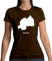 Rwanda Silhouette Womens T-Shirt