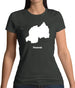 Rwanda Silhouette Womens T-Shirt