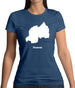 Rwanda Silhouette Womens T-Shirt