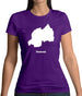 Rwanda Silhouette Womens T-Shirt