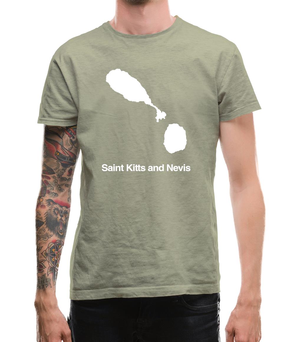 Saint Kitts And Nevis Silhouette Mens T-Shirt